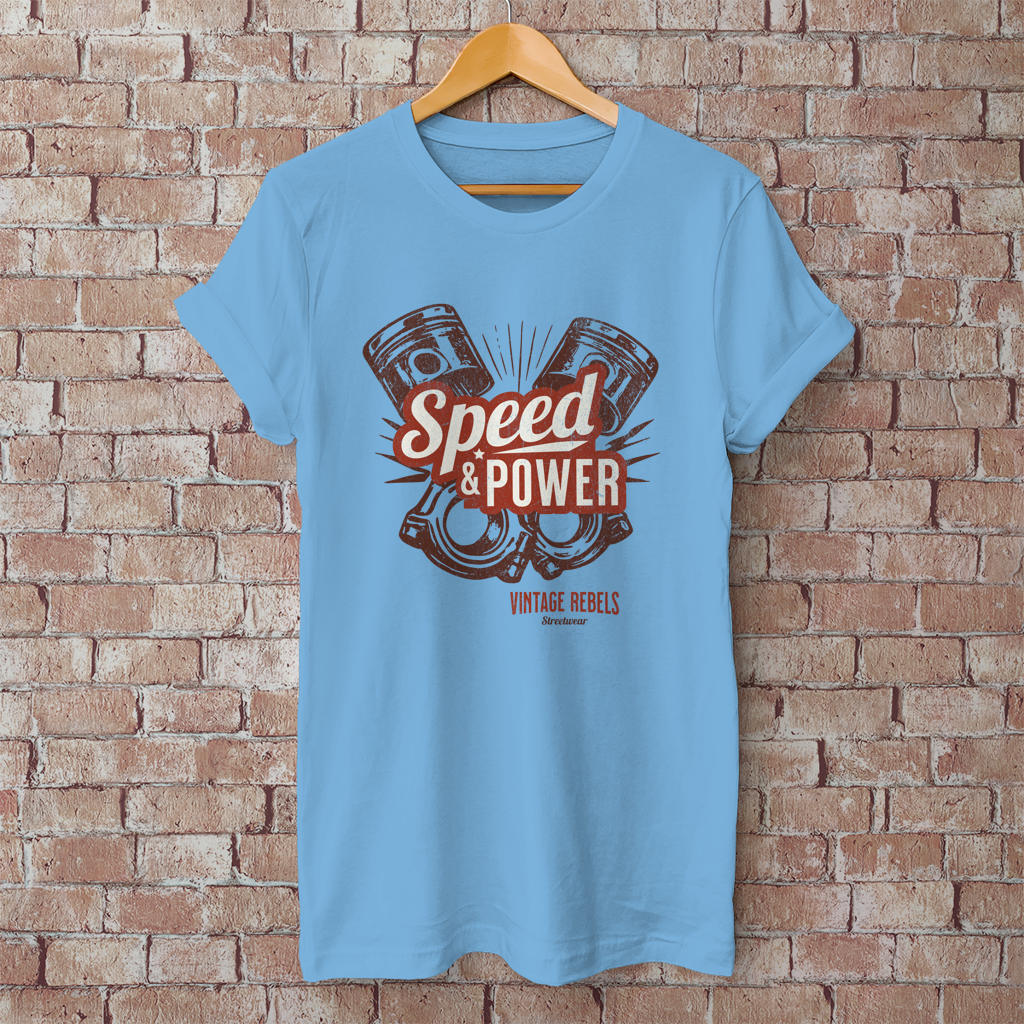T-Shirt "Speed & Power" zweifarbig