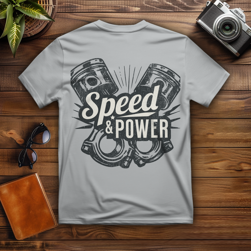 T-Shirt "Speed & Power " Brust- & Rückendruck
