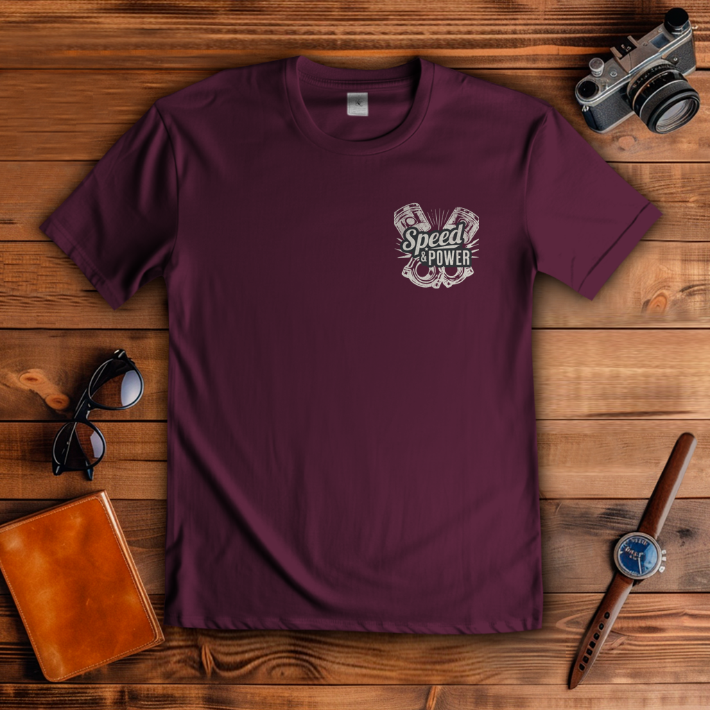 T-Shirt "Speed & Power" Brust- & Rückendruck