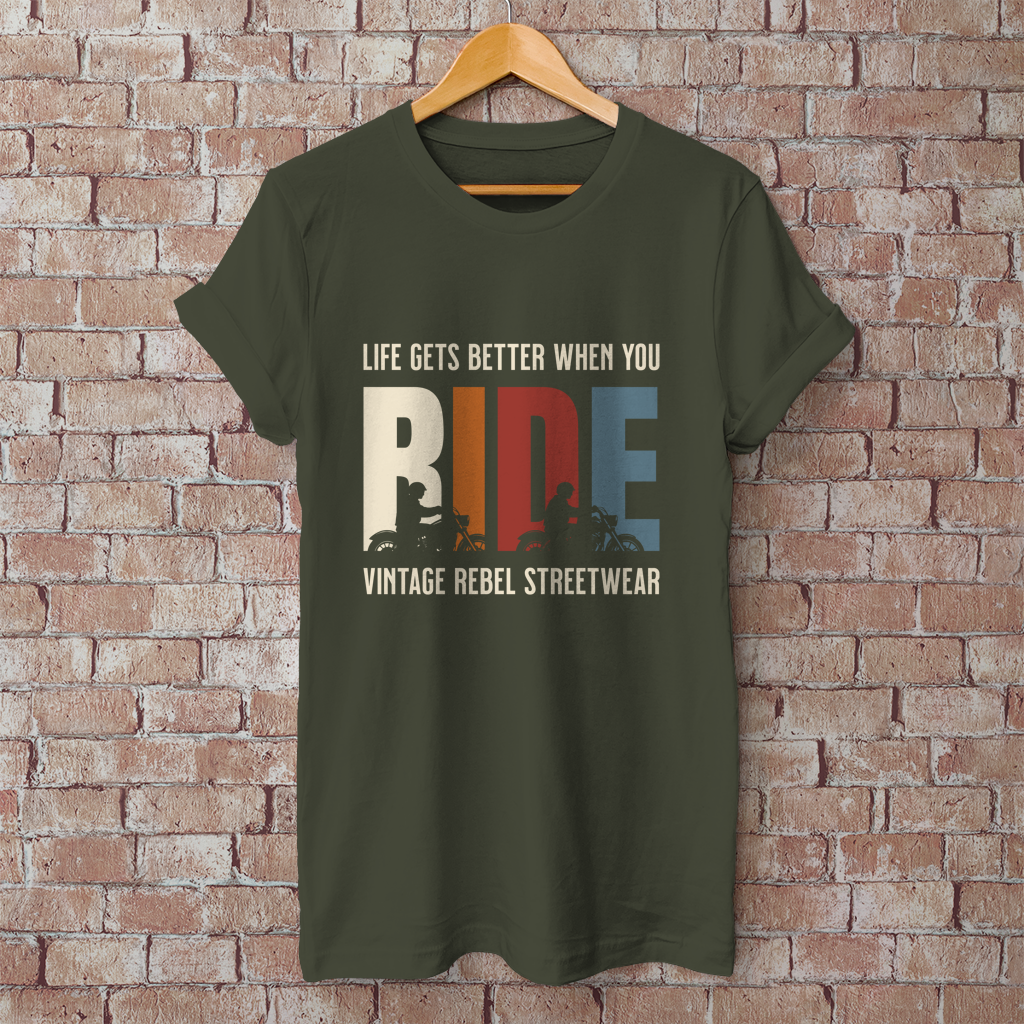 T-Shirt "RIDE"  Herren Brustdruck
