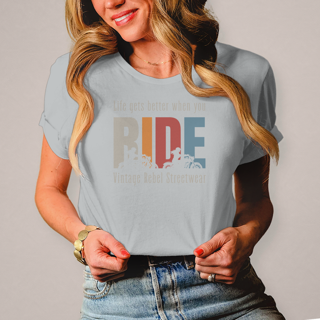 T-Shirt "RIDE" Brustdruck