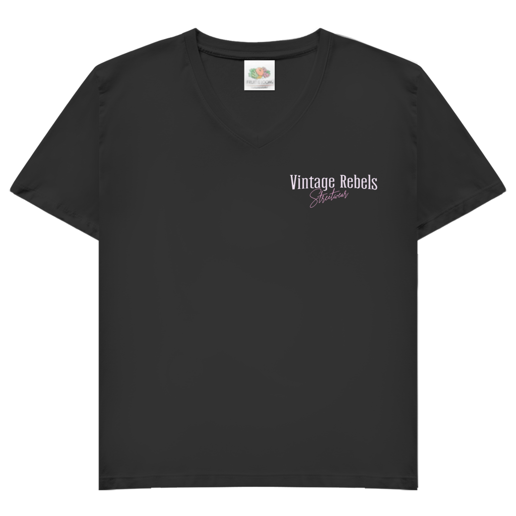 T-Shirt "Classic over Trends" V-Neck mit Brust- & Rückendruck
