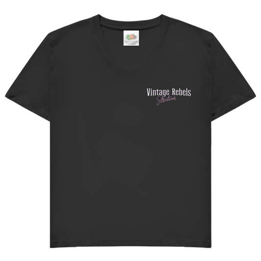 T-Shirt "Classic over Trends" V-Neck mit Brust- & Rückendruck