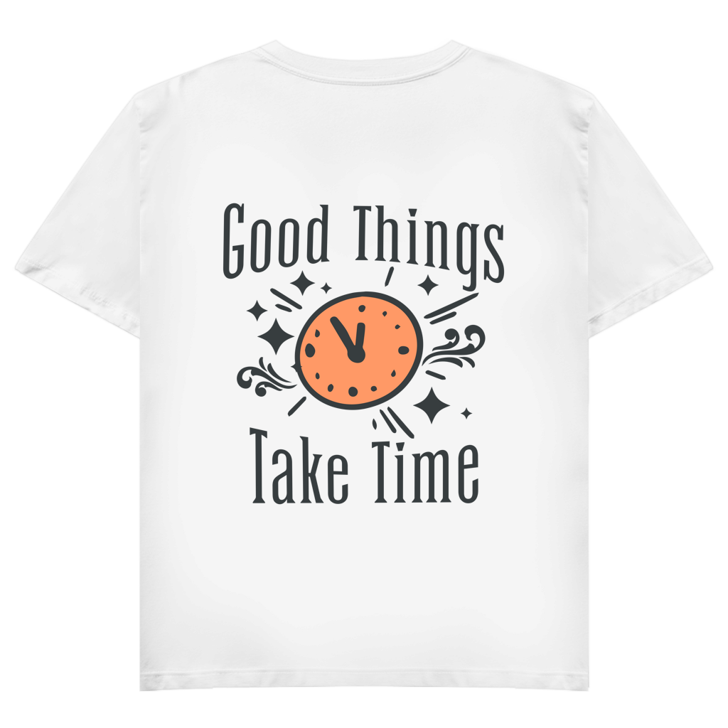 T-Shirt "Good Things" V-Neck Brust& Rückendruck
