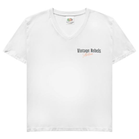 T-Shirt "Good Things" V-Neck Brust& Rückendruck