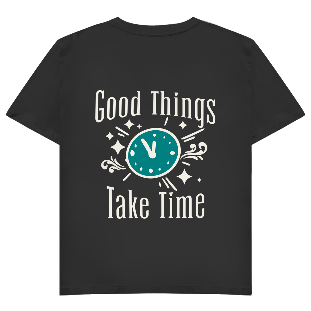 T-Shirt "Good Things" V-Neck Brust & Rückendruck