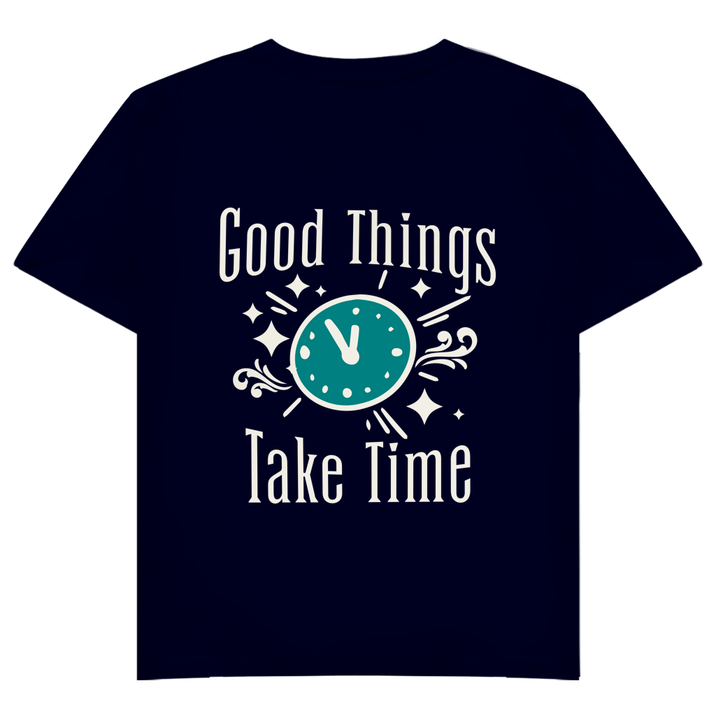 T-Shirt "Good Things" V-Neck Brust & Rückendruck
