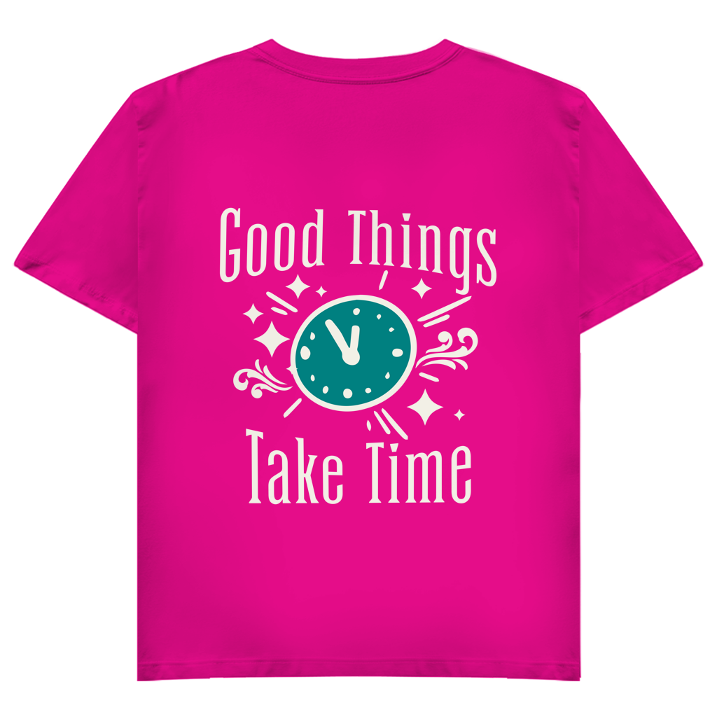T-Shirt "Good Things" V-Neck Brust & Rückendruck