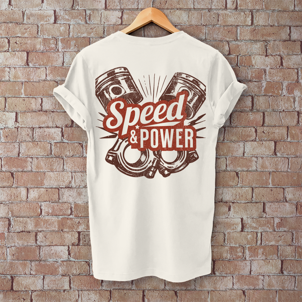 T-Shirt "Speed & Power" Brust & Rückendruck