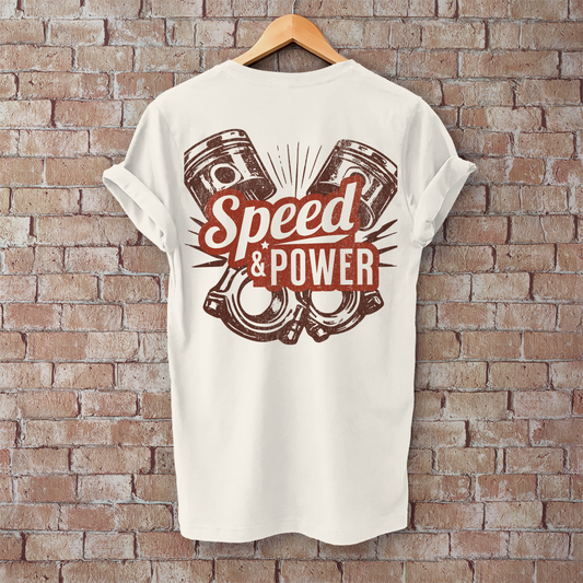 T-Shirt "Speed & Power" Brust & Rückendruck