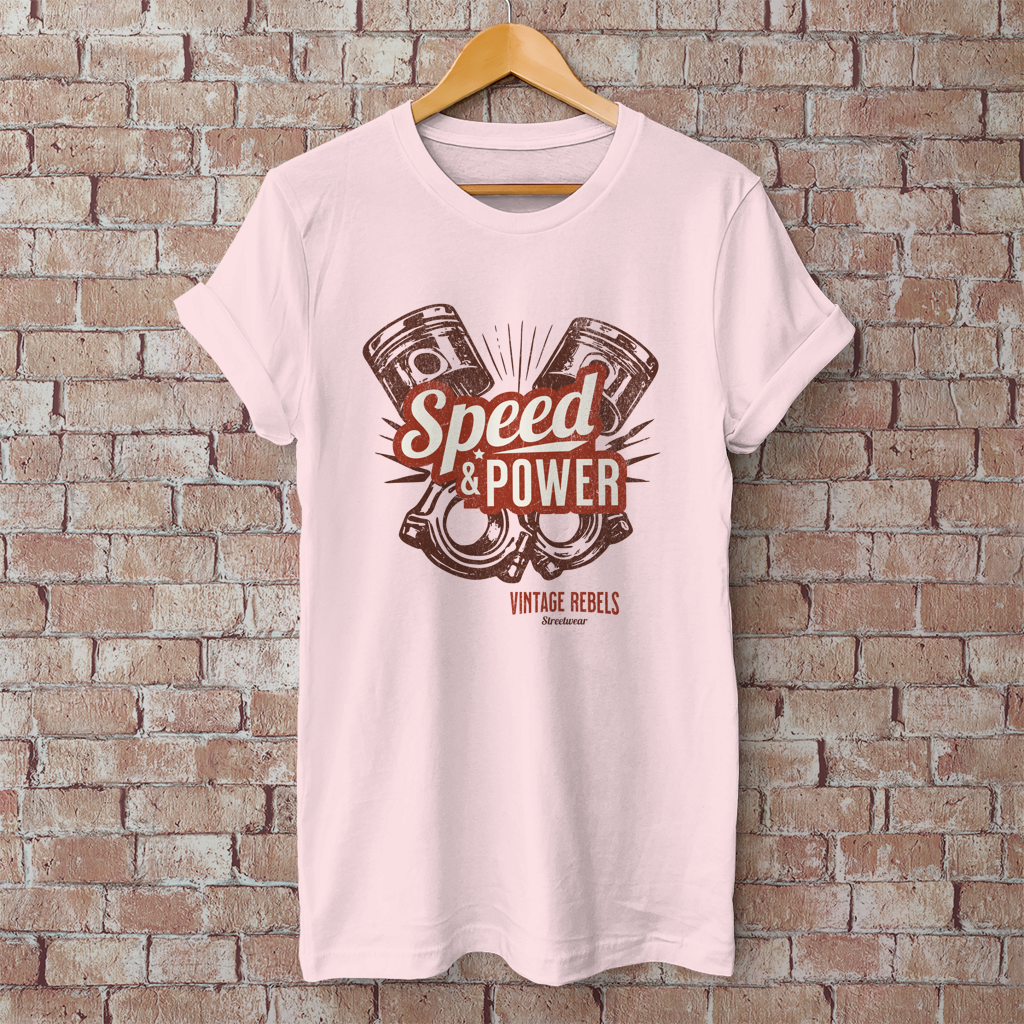 T-Shirt "Speed & Power" zweifarbig