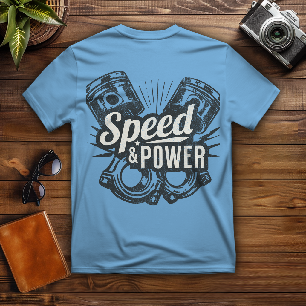 T-Shirt "Speed & Power " Brust- & Rückendruck