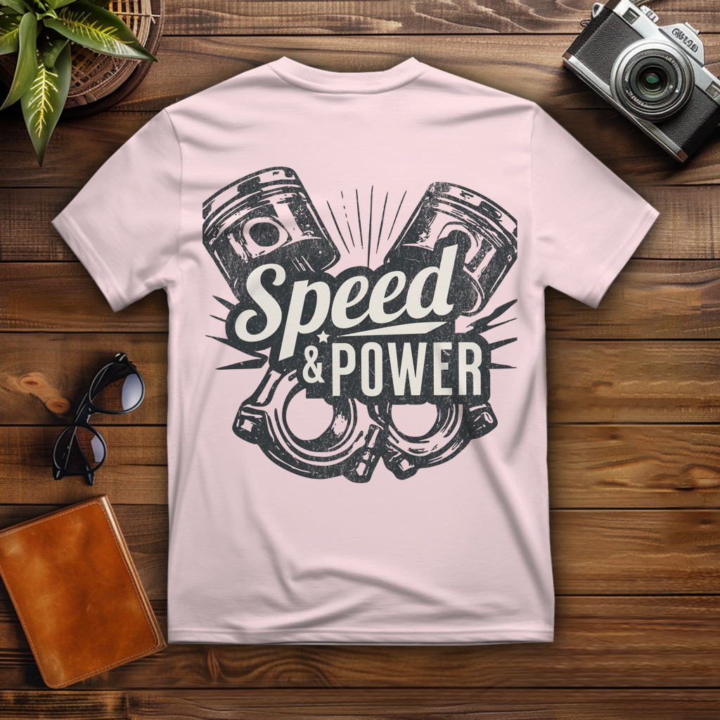T-Shirt "Speed & Power " Brust- & Rückendruck