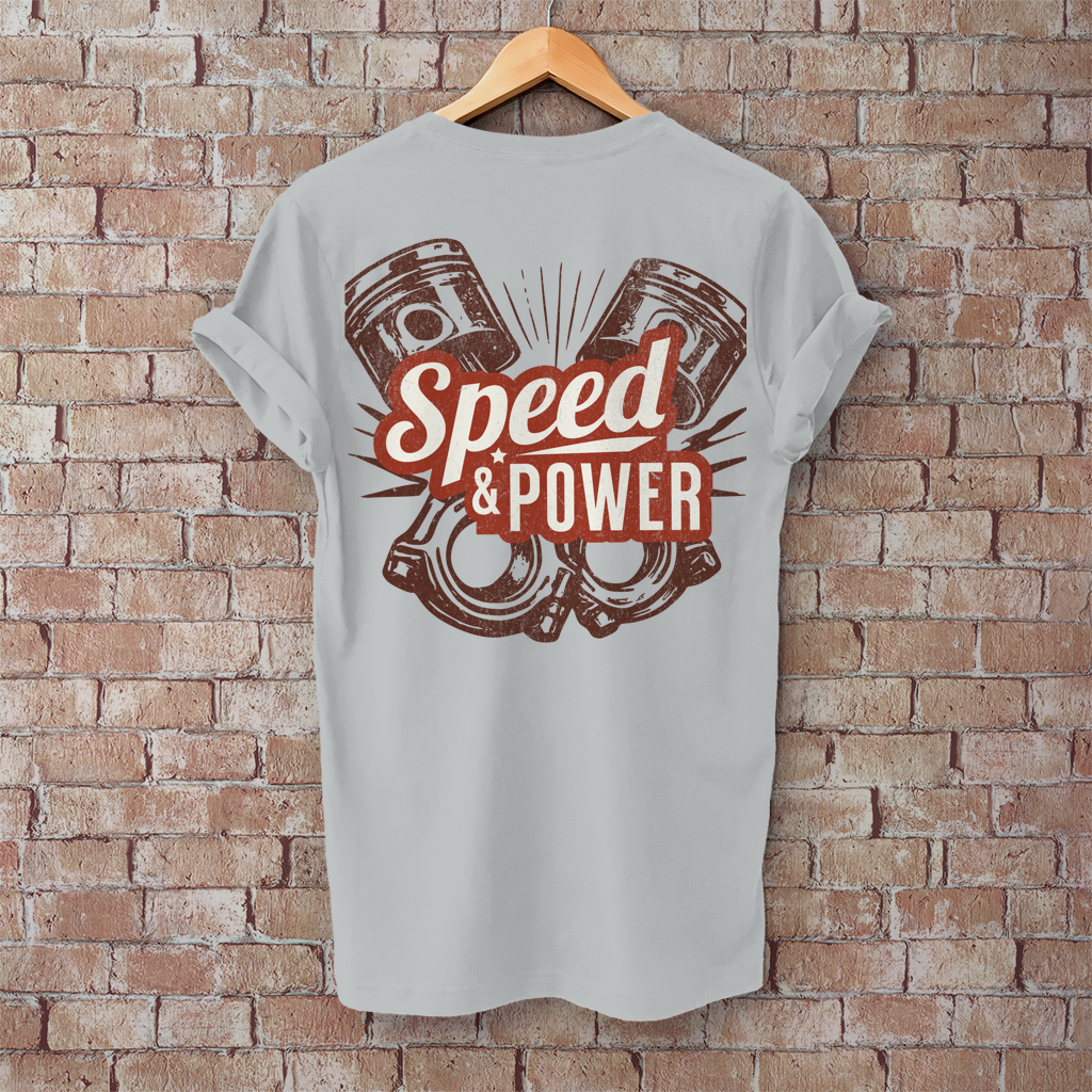 T-Shirt "Speed & Power"  Rückendruck