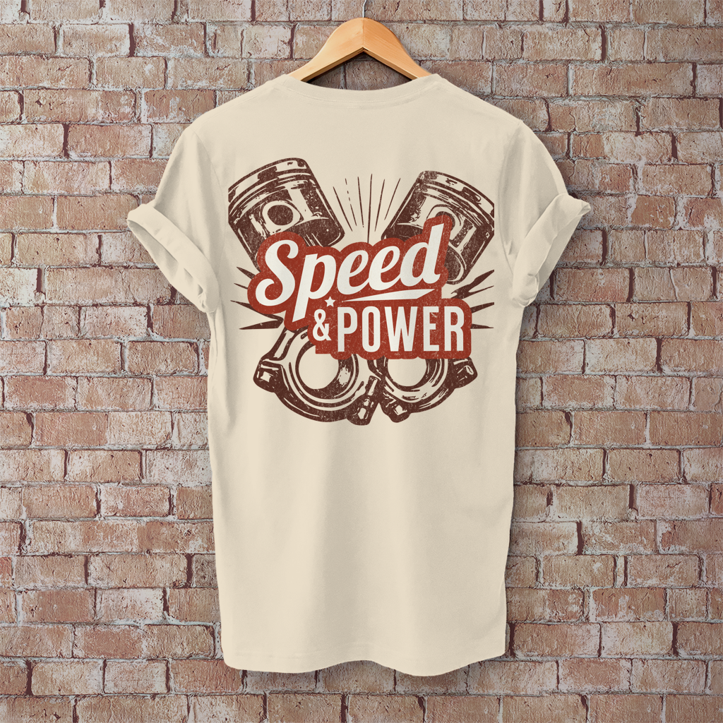 T-Shirt "Speed & Power"  Rückendruck