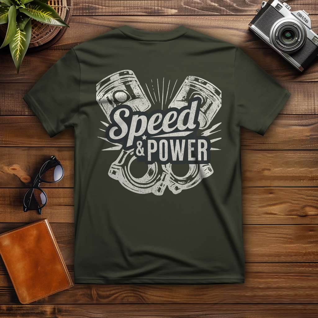 T-Shirt "Speed & Power"  Brust- & Rückendruck