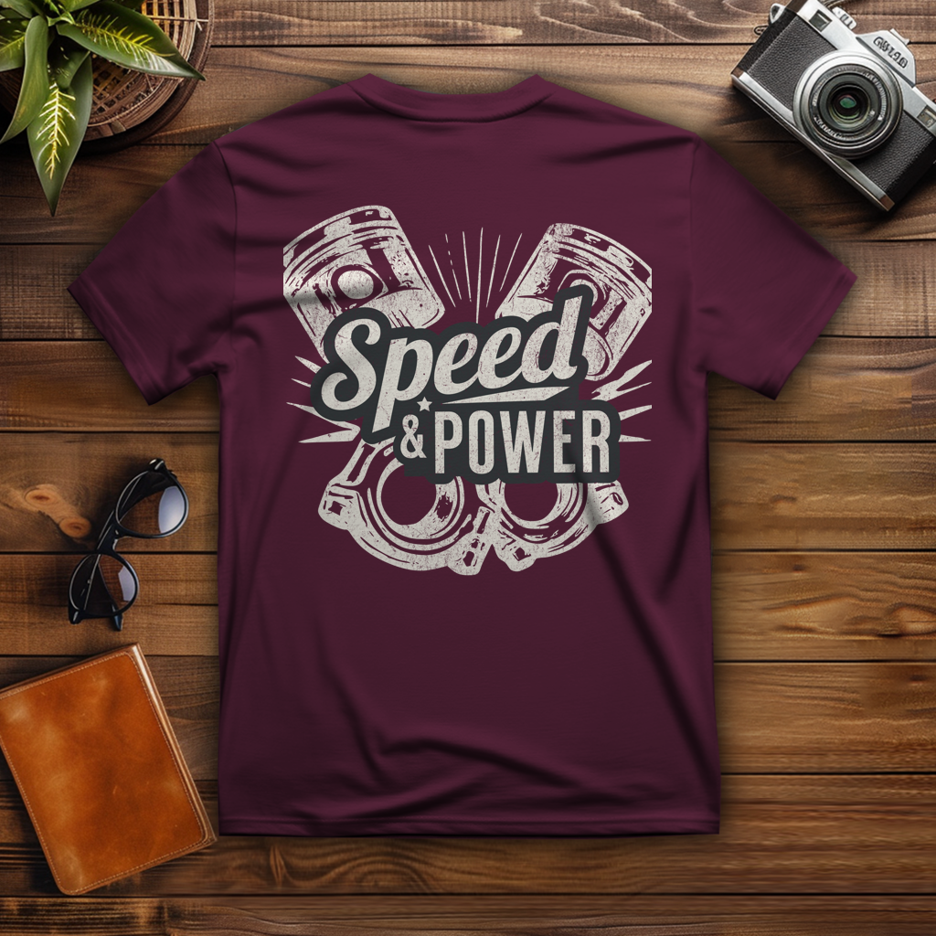T-Shirt "Speed & Power"  Brust- & Rückendruck
