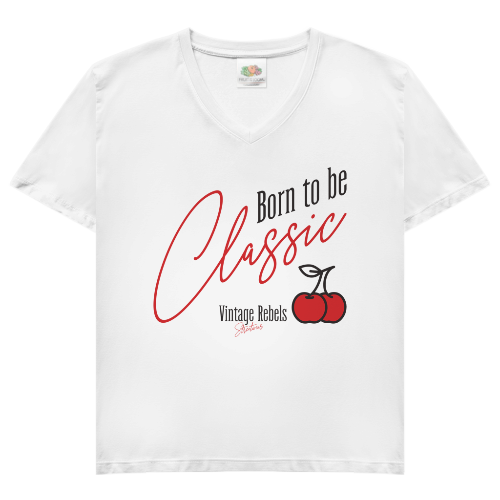 T-Shirt " Born  to be Classic " V-Neck