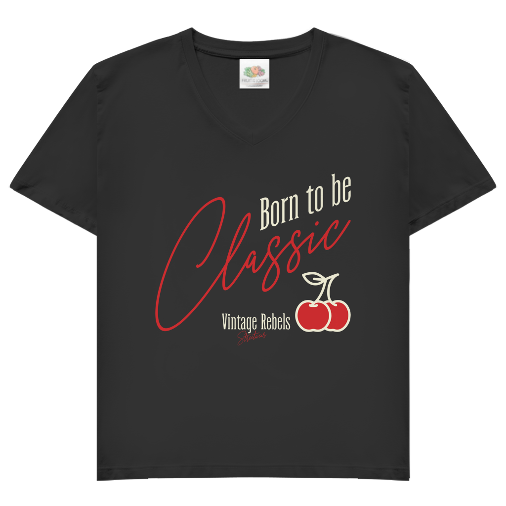 T-Shirt  "Born to be Classic"  V-Neck