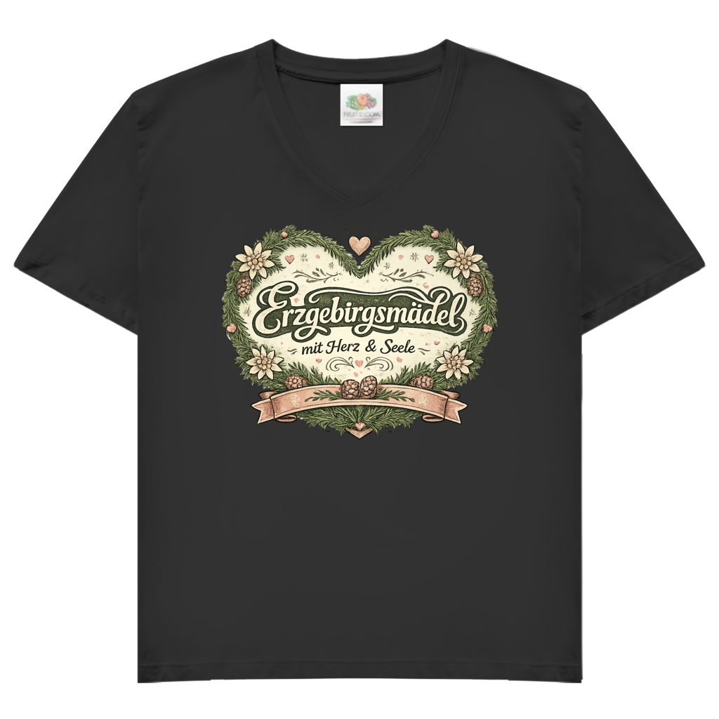 T-Shirt "Erzgebirgsmädel" V-Neck