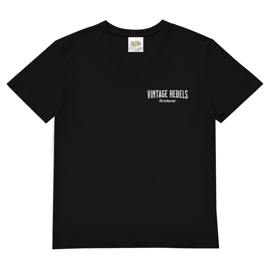 T-Shirt" Erzgebirge – Wo Männer Wurzeln haben" V-Neck Brust-& Rückendruck