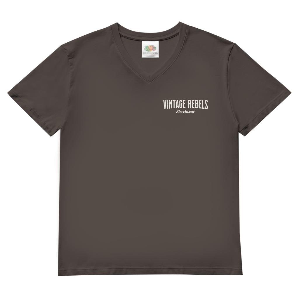 T-Shirt" Erzgebirge – Wo Männer Wurzeln haben" V-Neck Brust-& Rückendruck