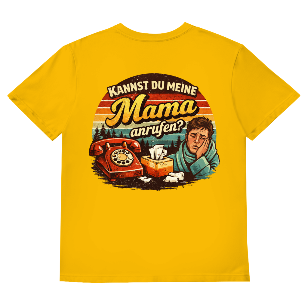 T-Shirt "Mama anrufen" FUNShirt V-Neck Brust-& Rückendruck