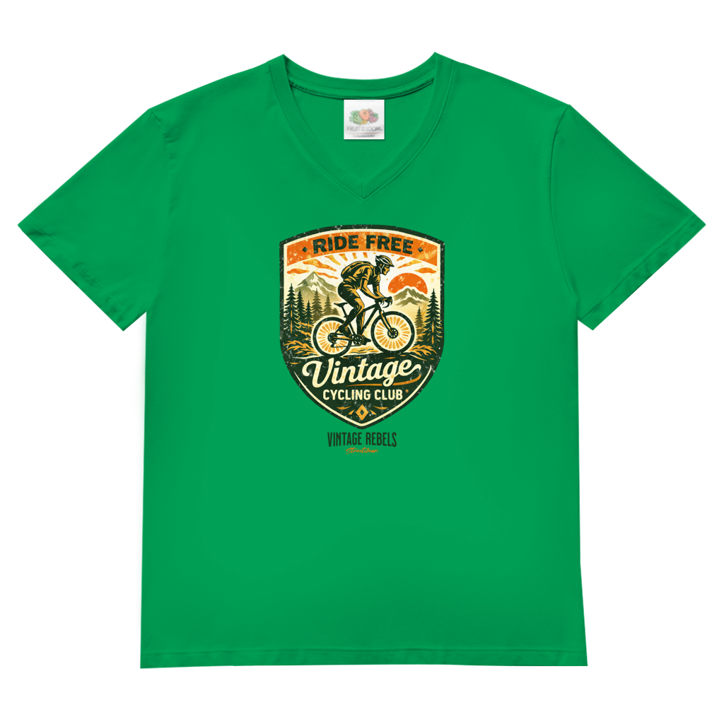 T-Shirt "Cycling Club" V-Neck