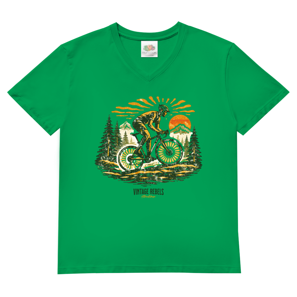 T-Shirt "Radfahren"  V-Neck