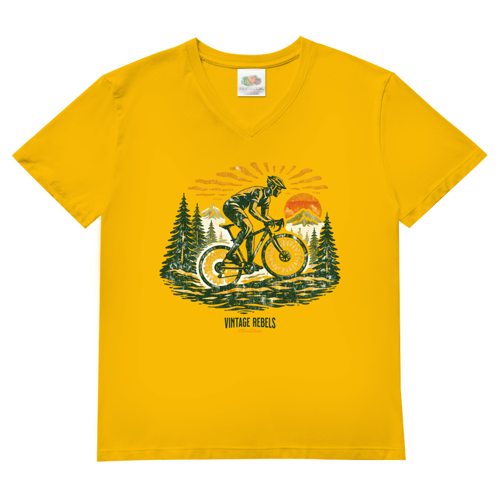 T-Shirt "Radfahren"  V-Neck