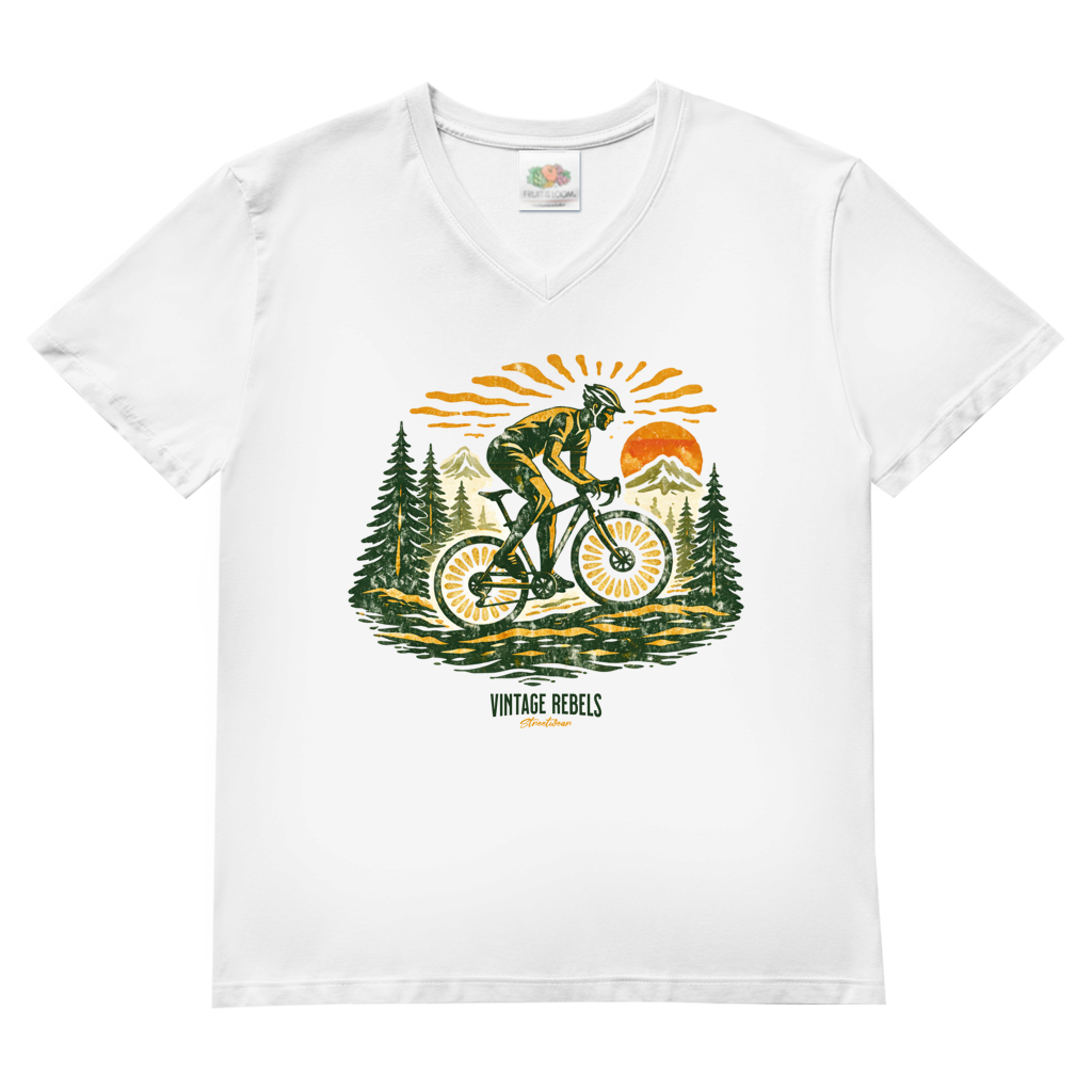 T-Shirt "Radfahren"  V-Neck
