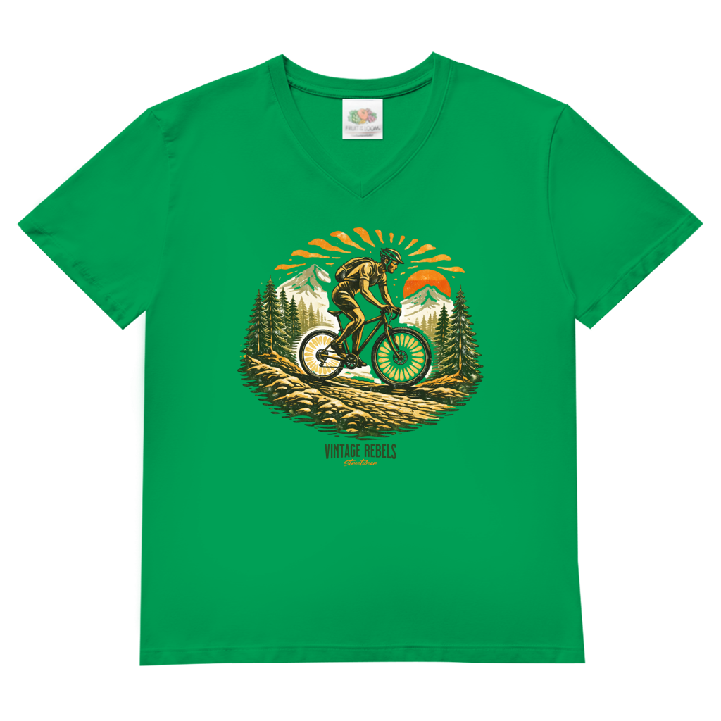 T-Shirt "Radfahren"  V-Neck