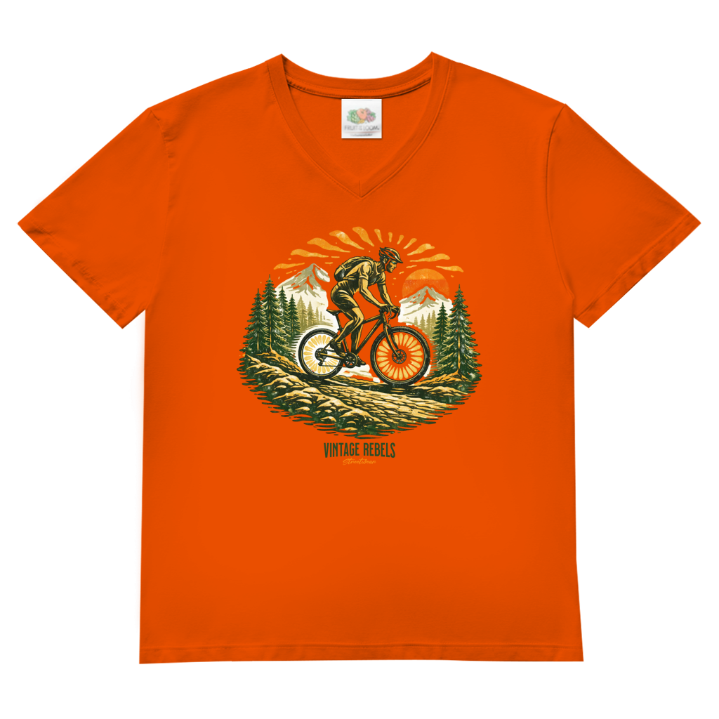 T-Shirt "Radfahren"  V-Neck