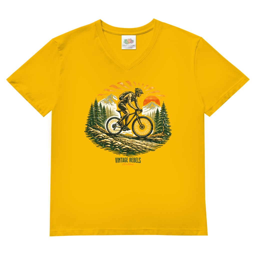 T-Shirt "Radfahren"  V-Neck