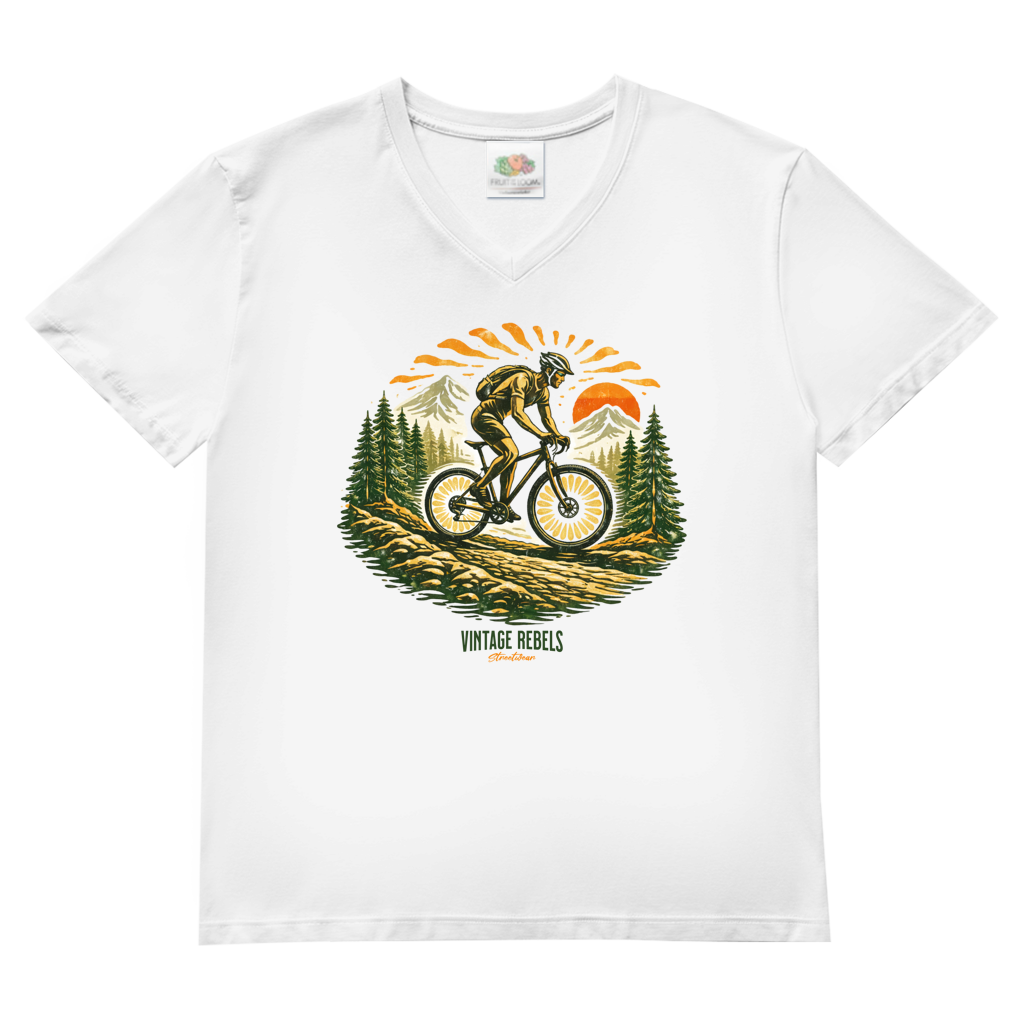 T-Shirt "Radfahren"  V-Neck