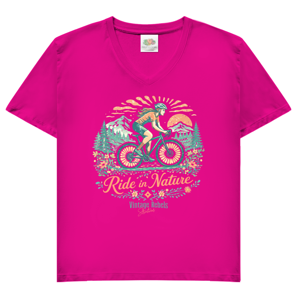 T-Shirt "Ride in Nature" V-Neck