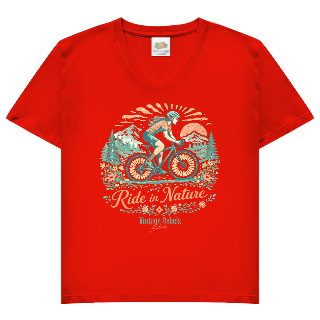 T-Shirt "Ride in Nature" V-Neck
