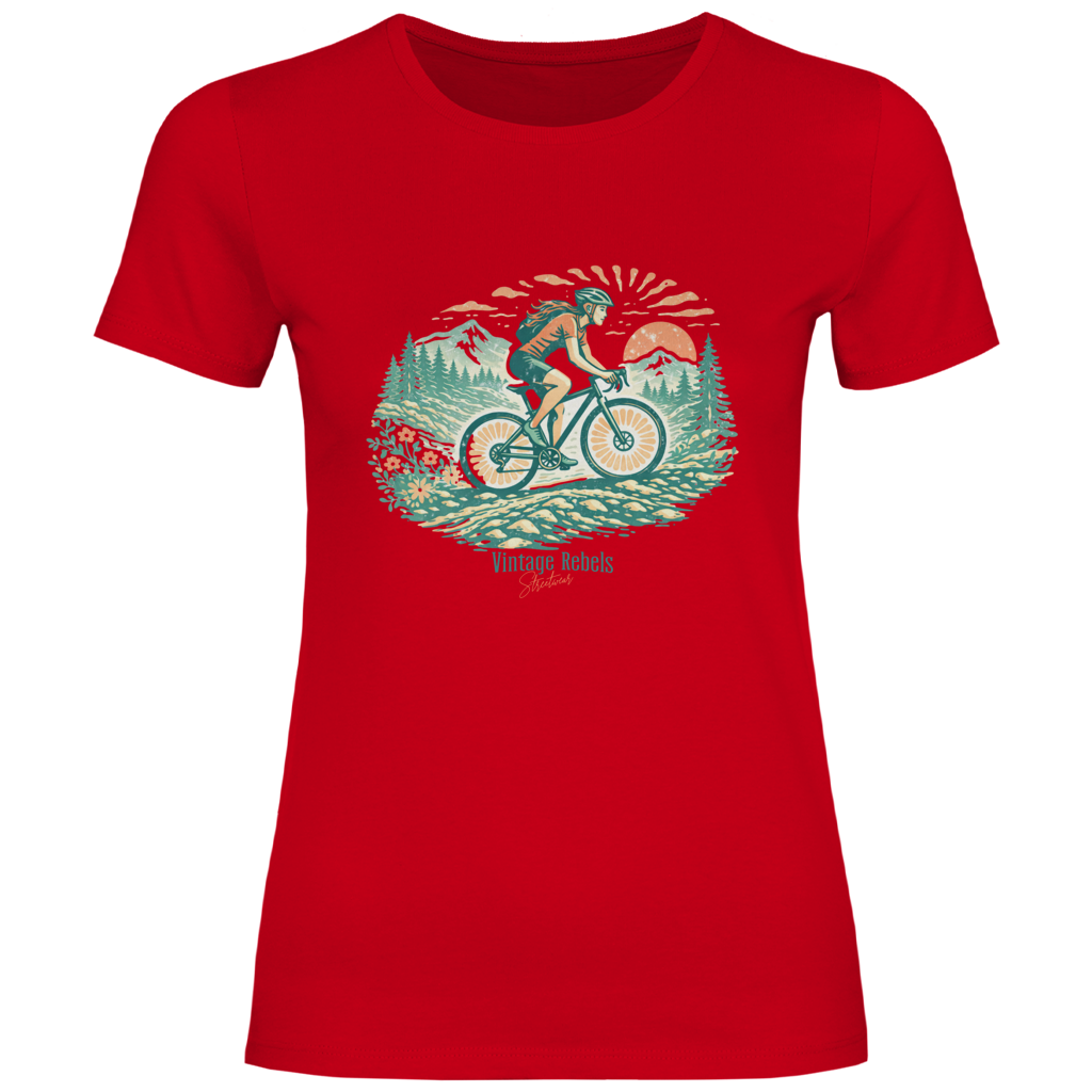 Damen T-Shirt Radfahren Frauen