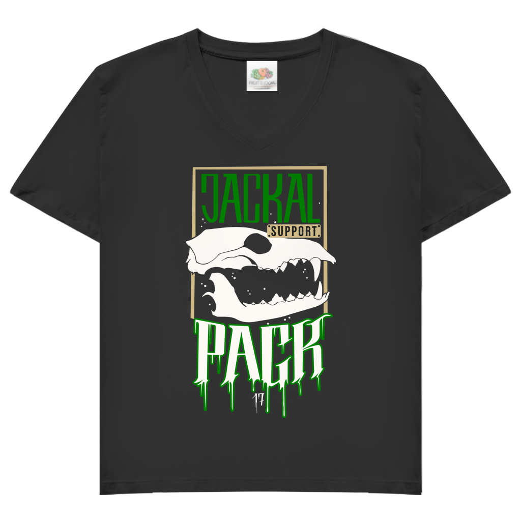 T-Shirt "JP SUPPORT" V-Neck Brustdruck | Damen
