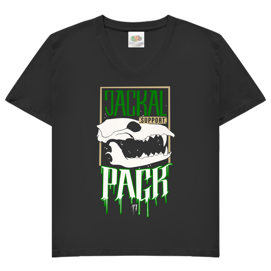 T-Shirt "JP SUPPORT" V-Neck Brustdruck | Damen