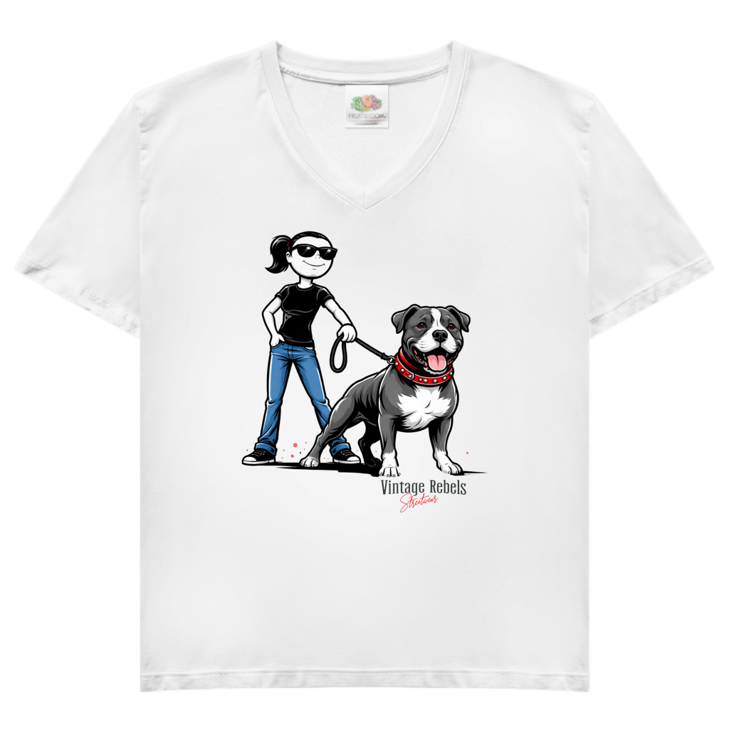 Damen V-Neck T-Shirt "American Staffordshire Terrier"