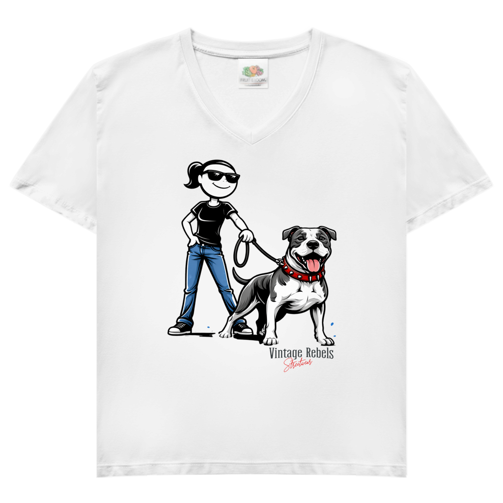 Damen V-Neck T-Shirt "American Pit Bull Terrier"
