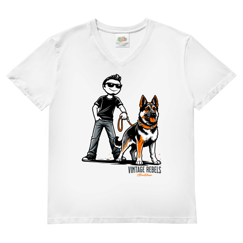 Herren V-Neck T-Shirt "Schäferhund"