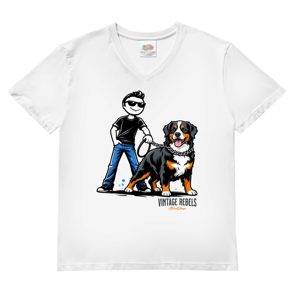 Herren V-Neck T-Shirt "Berner Sennenhund"