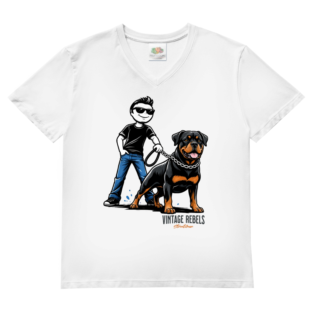 Herren V-Neck T-Shirt "Rottweiler"