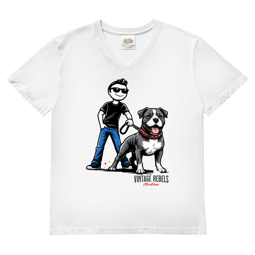 Herren V-Neck T-Shirt "American Staffordshire Terrier"