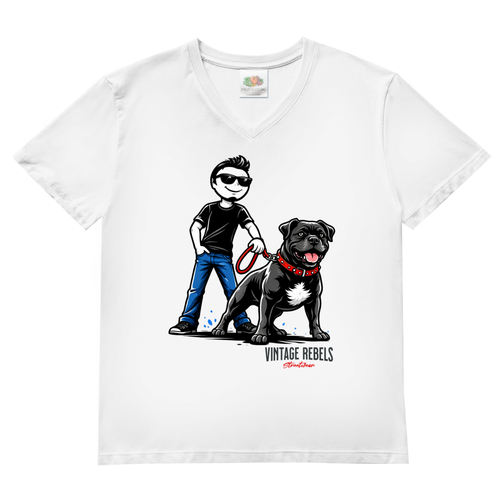 Herren V-Neck T-Shirt "Staffordshire Bull Terrier"