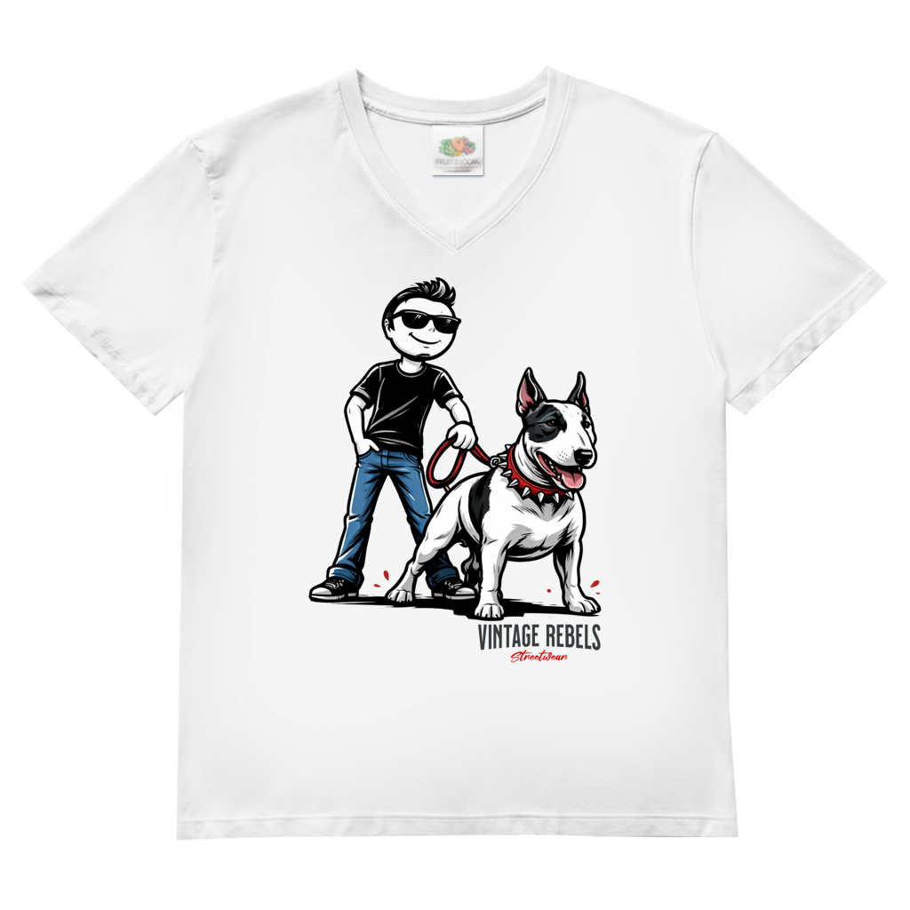 Herren V-Neck T-Shirt "Bullterrier"