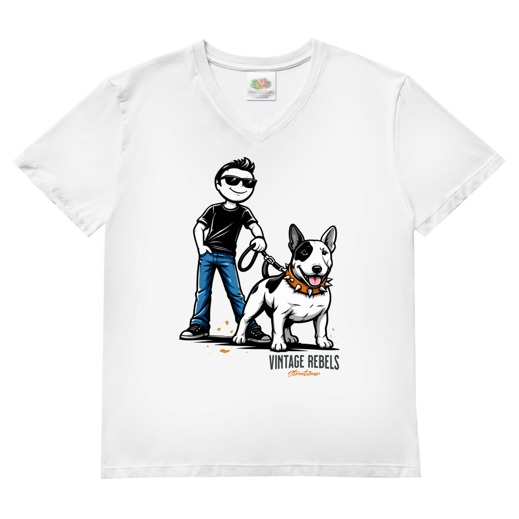 Herren V-Neck T-Shirt "Mini Bullterrier"