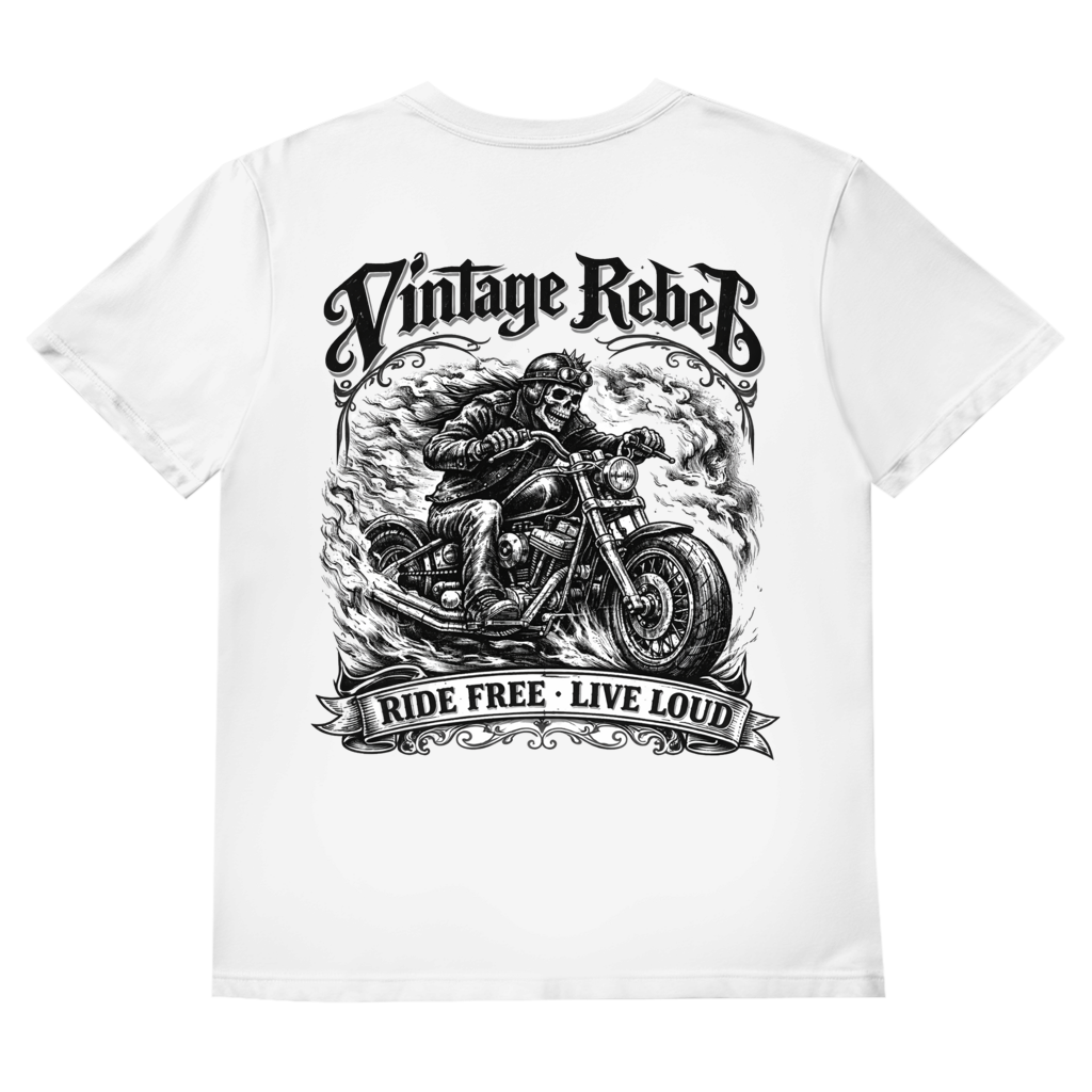 Herren V-Neck T-Shirt "Biker Skull"